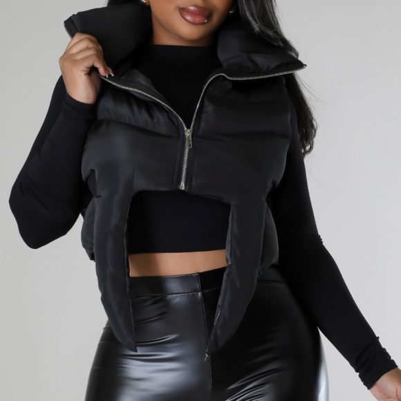 Black Crop Top women’s Vest - Picture 3 of 14